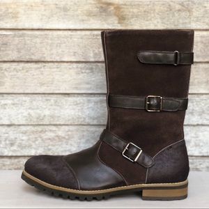 Alexander McQueen calf hair leather suede boots 41